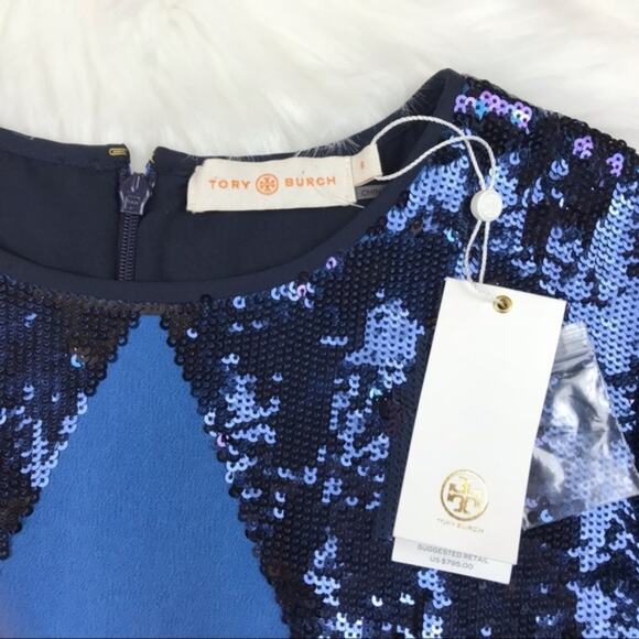 Tory Burch Sequin Cocktail Shift Dress - Picture 3 of 5